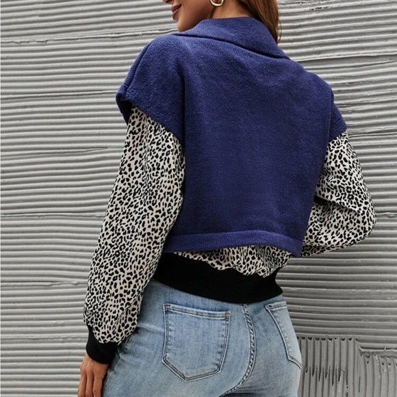 NEW Solid Half Placket Crop Knit Top size 6 - Picture 2 of 2